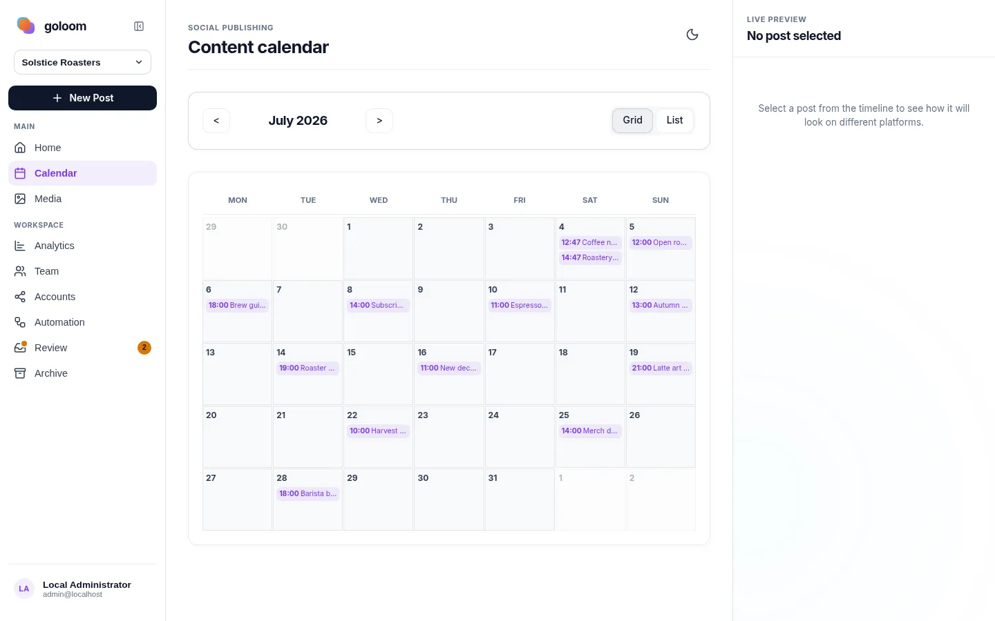 Your whole month, one calendar